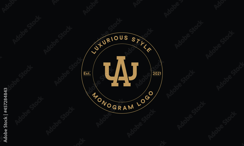 AU OR UA monogram abstract emblem vector logo template
