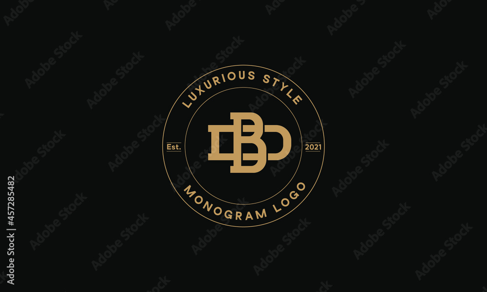 BD OR DB monogram abstract emblem vector logo template