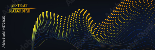 luxury background with light wave. dots and lines in an abstract background. imitation of a sound wave. data technology. vector illustration.