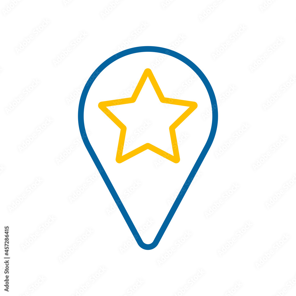 Star favorite pin map icon. Map pointer, markers Star favorite pin map icon. Map pointer, markers