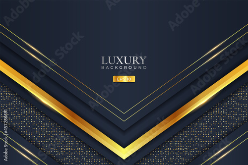Luxury Background Realistic Overlapped Elegant Layer with Shiny Golden Glitter Effect