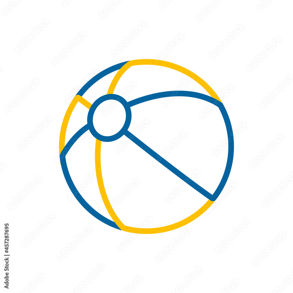 Beach Ball flat vector icon design isolated Beach Ball flat vector icon design isolated