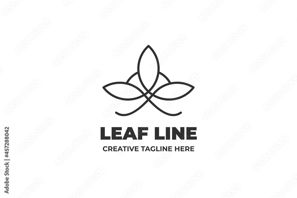 Simple Leaf Monoline Business Logo