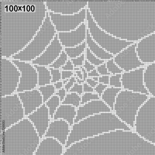 spider web close-up, pattern for cross stitch or knitting, vector image
