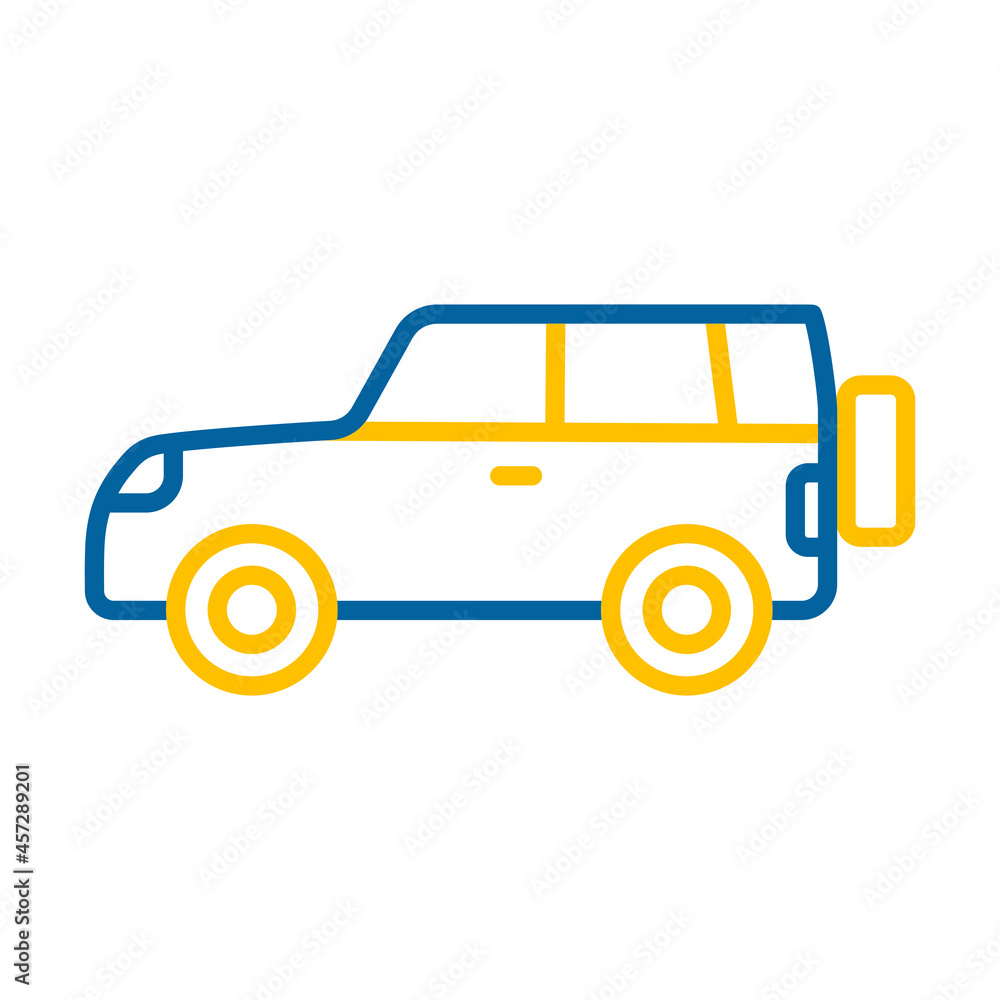 SUV car flat vector icon isolated