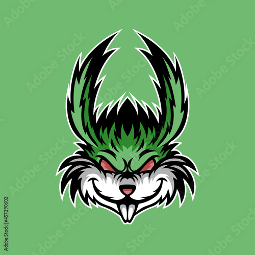 Obraz na plátně spooky bunny head mascot, this spooky and catchy image is suitable for esports t