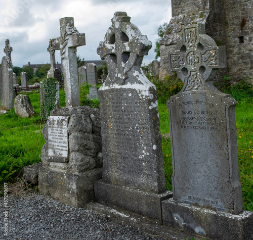 Historical cemetery in Limerick, Ireland, a place of worship of ancient years