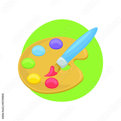 Artistic Painting Emoji Icon Illustration. School Arts Vector Symbol Emoticon Design Doodle Vector.