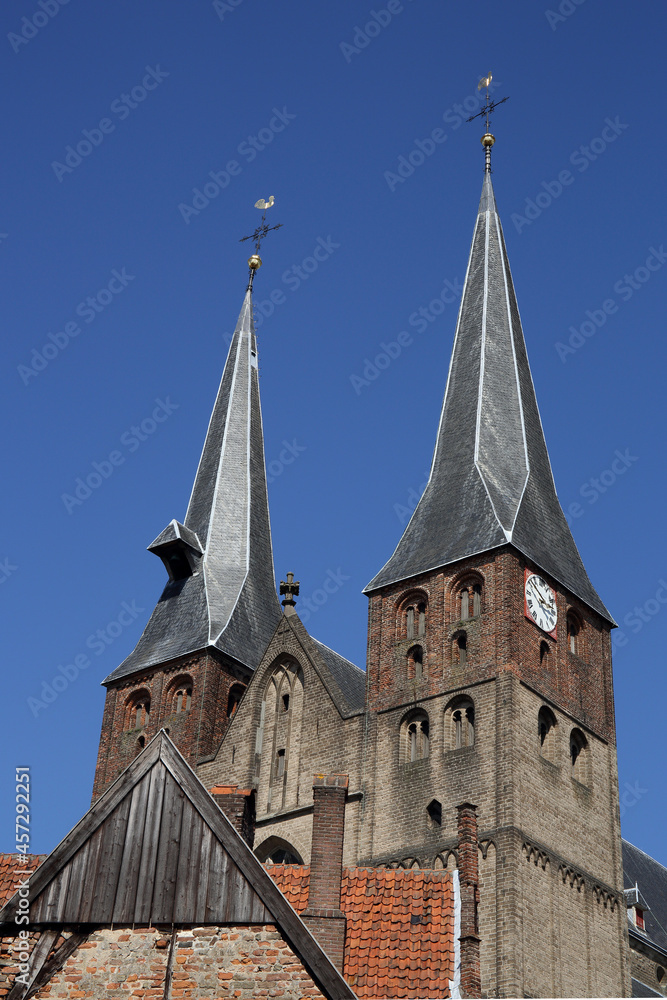 The Saint Nicholas Church in Deventer, the Netherlands, against a blue sky