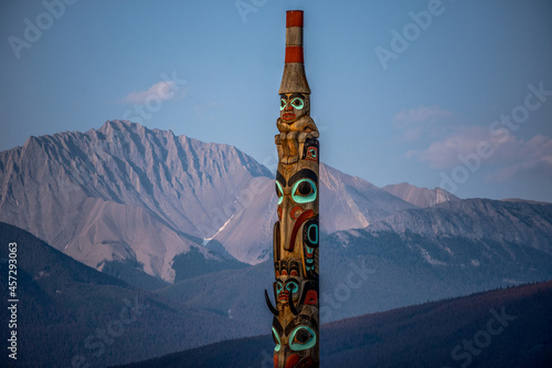 totem pole on the mountain