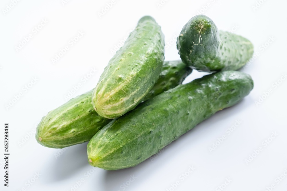 Cucumbers white background food isolated. fresh. Cucumbers white background food isolated. fresh.
