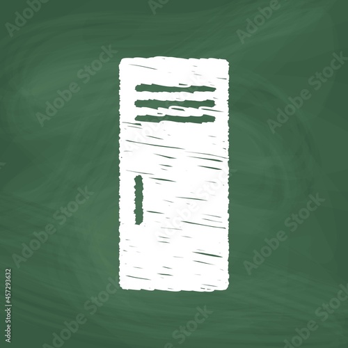 Locker line Icon design white chalk. Draw a picture on the blackboard.