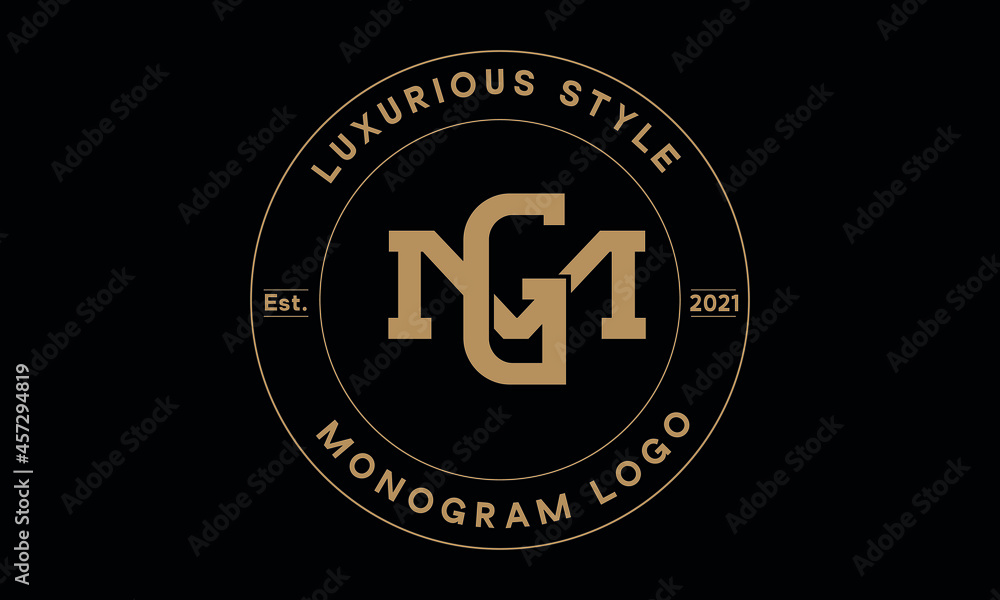 gm OR mg monogram abstract emblem vector logo template