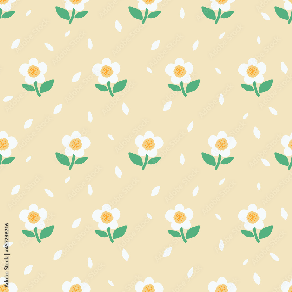 seamless pattern sun flower with beige background. beautiful floral pattern seamless pattern sun flower with beige background. beautiful floral pattern