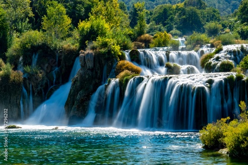 Fototapeta Naklejka Na Ścianę i Meble -  Krka National Park and Waterfalls in Croatia 