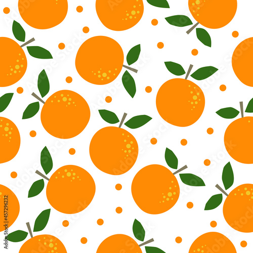 seamless pattern tropical fruit. beautiful orange fruit pattern