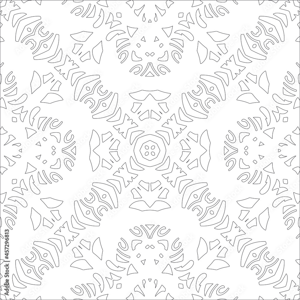 Vector pattern with symmetrical elements . Repeating geometric tiles from striped elements. black patterns.