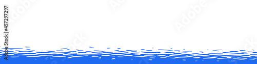Ripples and water waves, sea surface. Vector natural background, bottom bezel.