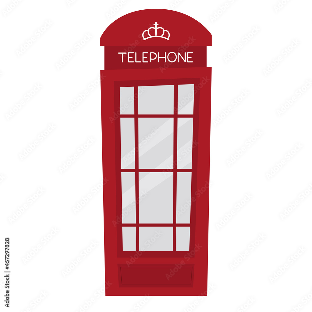 Obraz premium Vector illustration of a red London phone booth
