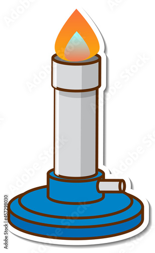 Bunsen burner lab equipment sticker