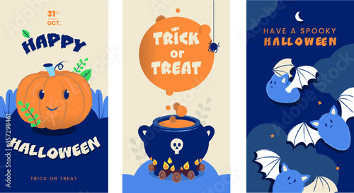 Modèle d'arrière-plan de bannière d'Halloween - stories