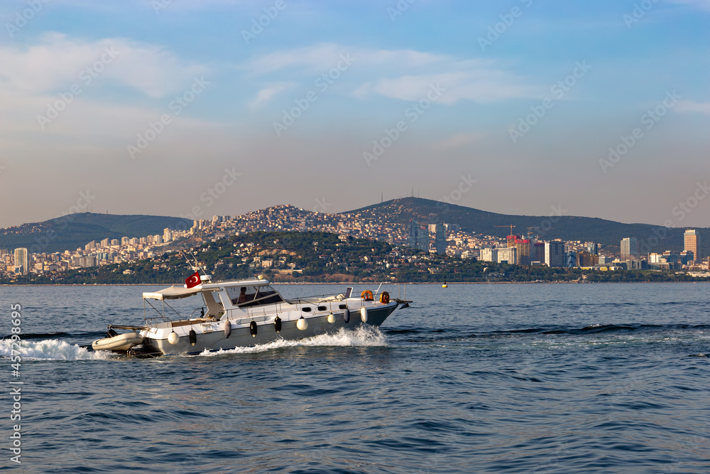 Yacht in Marmara sea near Istanbul coast