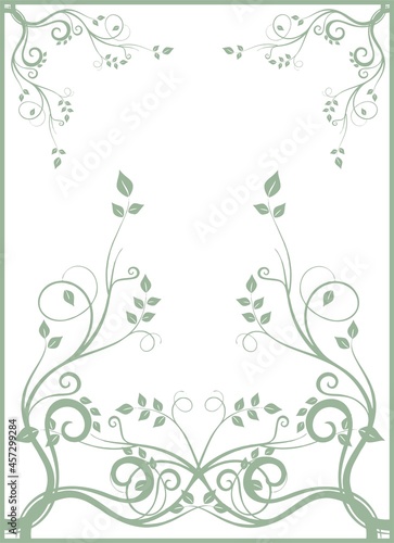 leaf and flower background photo frame