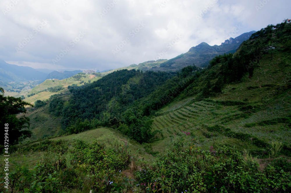 Landscape of Sa Pa, Vietnam, featuring rice fields. Landscape of Sa Pa, Vietnam, featuring rice fields.
