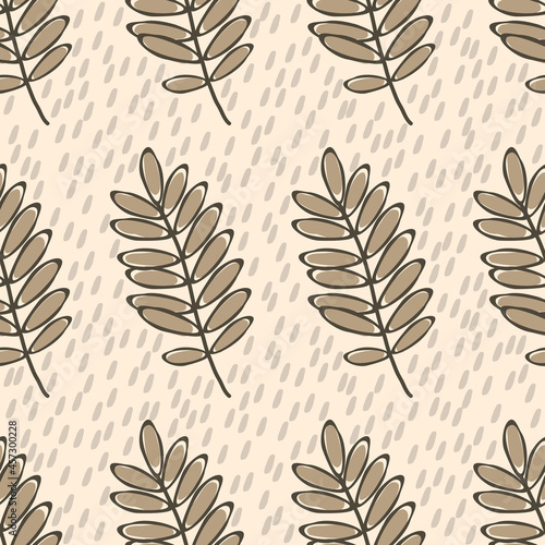 Seamless print with the image of acacia leaves on a light background. For printing on textiles, office, interior, etc