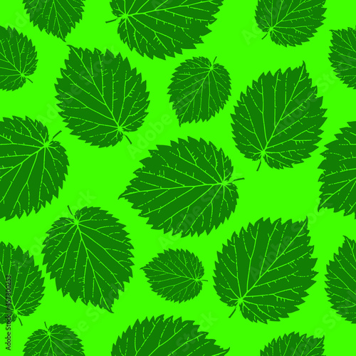 seamless pattern green leaf with grunge style, pattern art green leaf for wallpaper_fabric textile_social media background and website