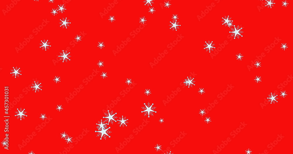 Multiple stars falling against red background