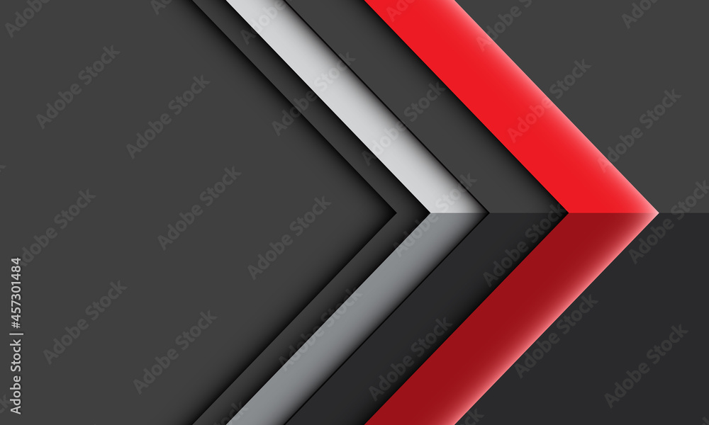 Abstract red silver arrow light shadow direction geometric on grey with blank space design modern futuristic technology background vector illustration. Abstract red silver arrow light shadow direction geometric on grey with blank space design modern futuristic technology background vector illustration.