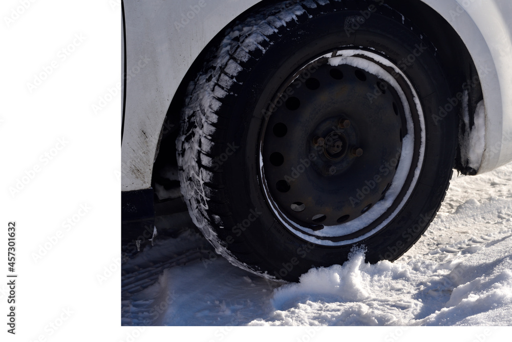 winter tire with a snow-covered rim winter tire with a snow-covered rim