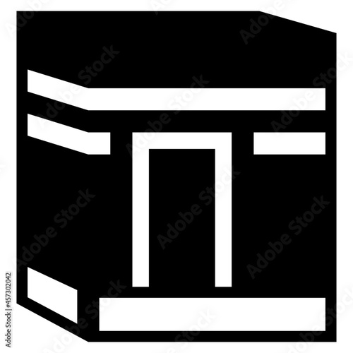 kaaba mecca glyph icon