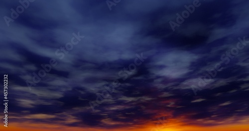 Dramatic sky with beautiful gradient 3d render