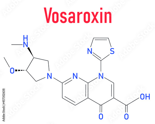 Vosaroxin cancer drug molecule. Skeletal formula.