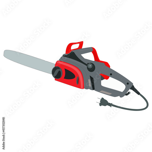 Electric tools icon, chain saw.