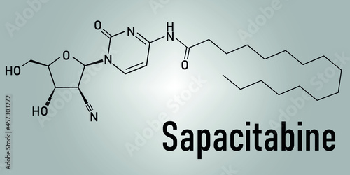 Sapacitabine cancer drug molecule (nucleoside analog). Skeletal formula.