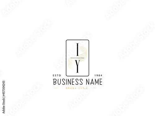 Letter IY Logo, Minimal iy logo icon design for wedding, fashion, apparel and clothing brand or all kind of use photo