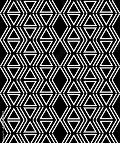 White geometric figures aligned on black background