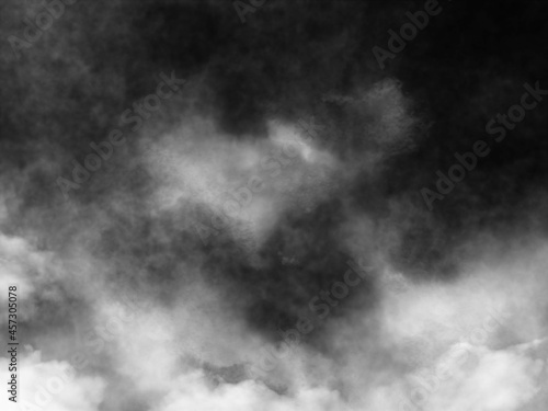 Cloudy sky smoke with black background