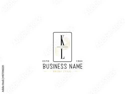 Letter KL Logo, Minimal kl logo icon design for wedding, fashion, apparel and clothing brand or all kind of use