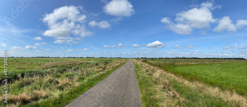 Panorama from a road through farmland