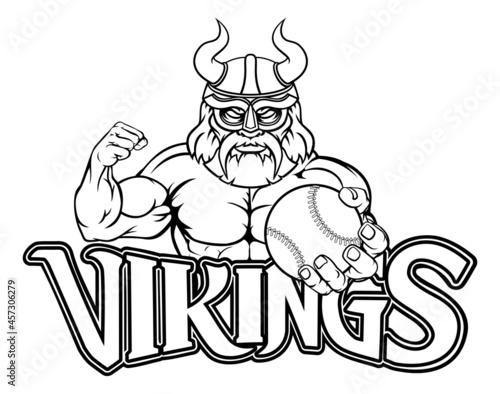 Viking Baseball Sports Mascot