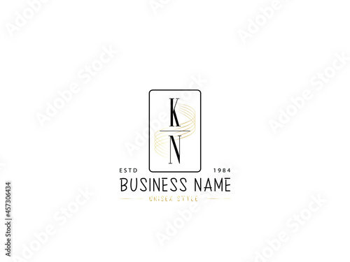 Letter KN Logo, Minimal kn logo icon design for wedding, fashion, apparel and clothing brand or all kind of use