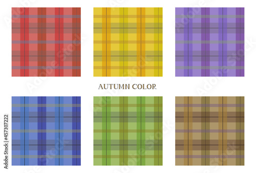 チェック柄 秋色 パターン / vector eps