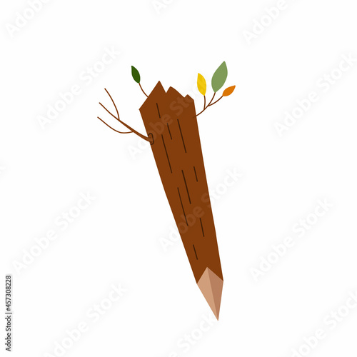 Wooden stake efficient weapon against vampires, simple hand drawn vector illustration for Halloween holiday decor, seasonal celebration image