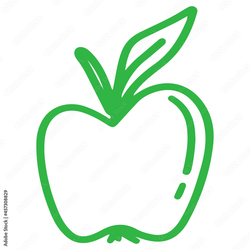 Green Apple Sketch Draw Isolated Over White Stock Clipart | Royalty-Free |  FreeImages