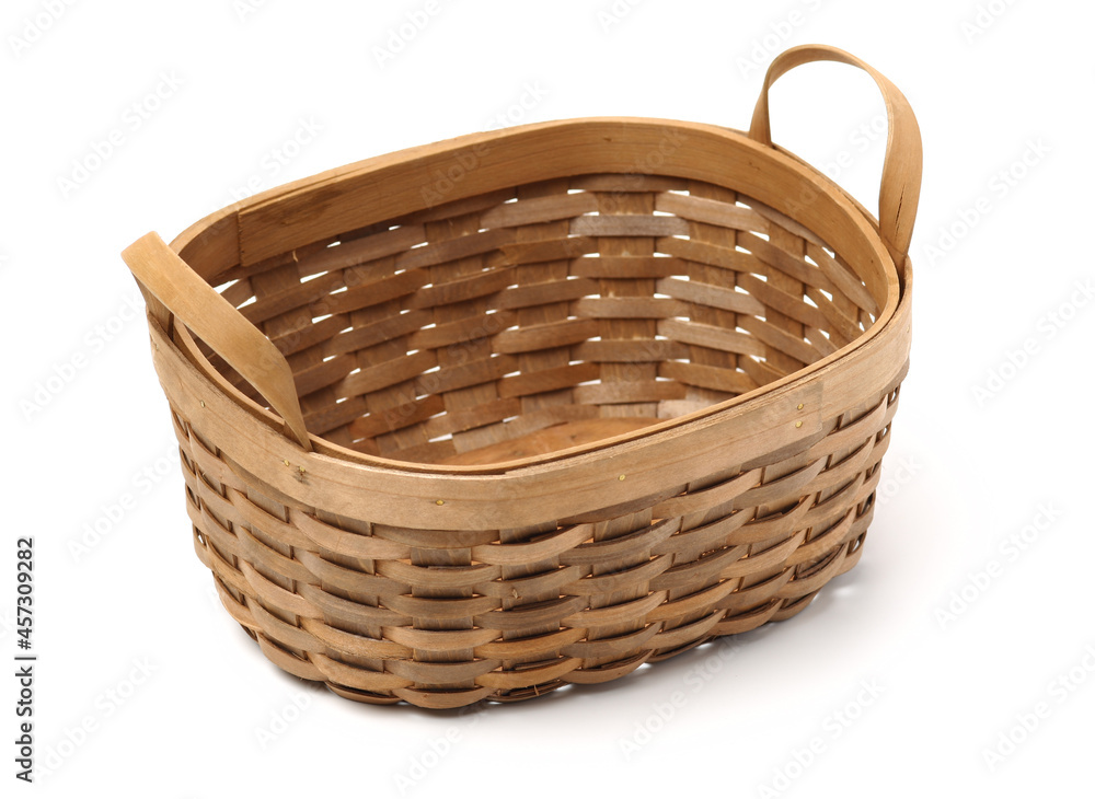 empty basket on white background empty basket on white background