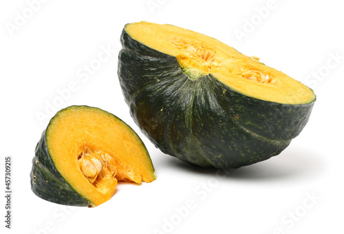 Green mini pumpkin isolated on the white background .